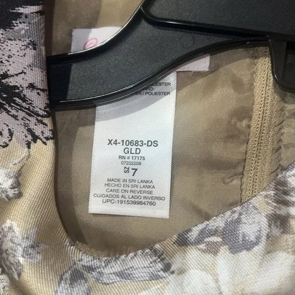 Bonnie Jean Formal Floral Silver/Gray and Gold Dress Size 7 - Picture 2 of 4